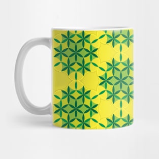 Green and Yellow Seed of life pattern Mug